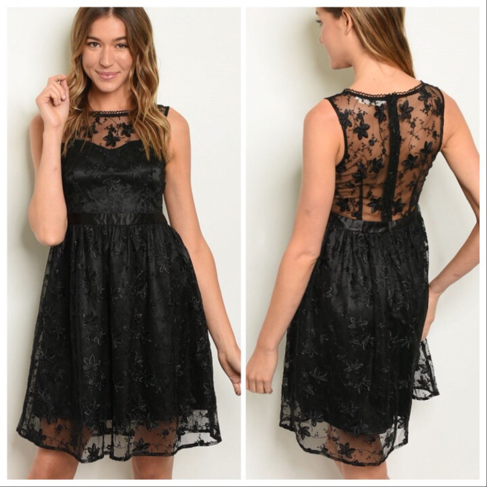 Luna Black Lace Fairy Dress - Picture 5 of 6
